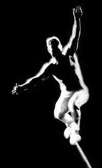 man on tightrope