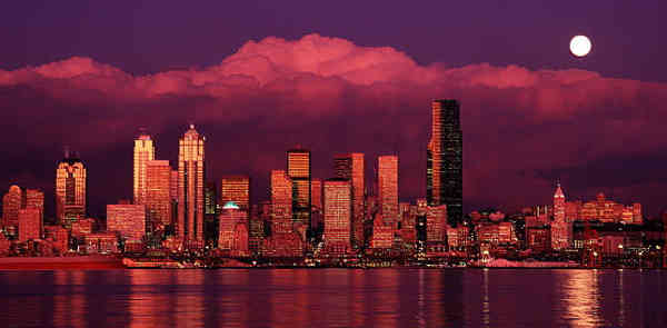 seattle skyline at sunset as seen from west seattle at phoenix5 