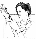 drawing a nurse about to give a shot