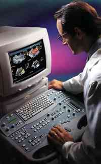 doppler color flor ultrasound being used
